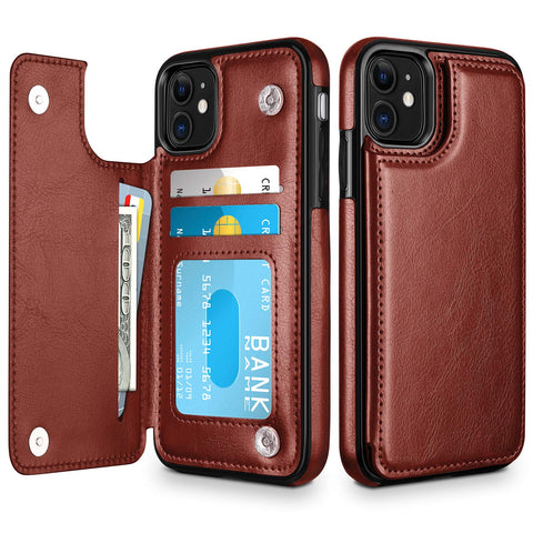 Casus® Leather Back Magnetic Wallet Case For iPhone 11 | iPhone 11 Pro Max