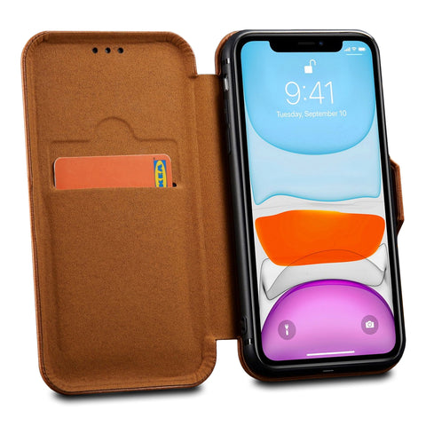 Casus® Slim Logo View Smooth Leather Magnetic Wallet Case For iPhone 11 | iPhone 11 Pro Max