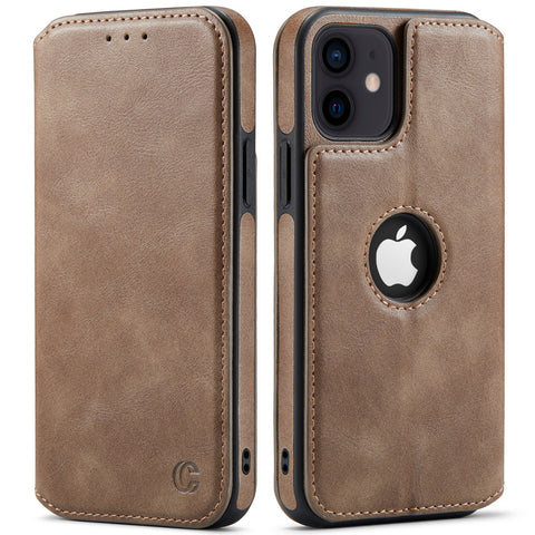 iPhone 11 Case Wallet Leather Card Holder Logo View Cover