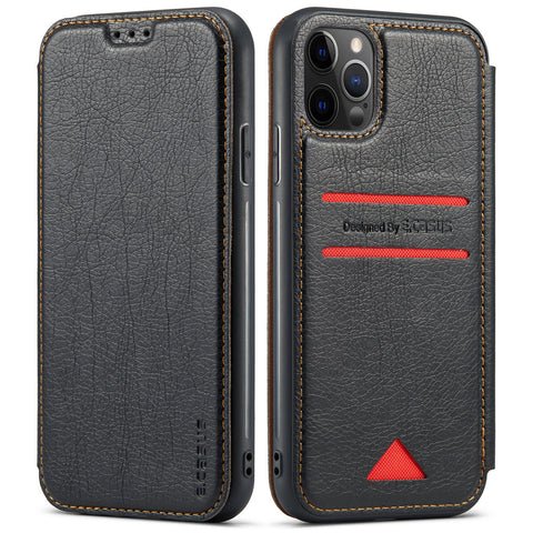 Casus® Back Wallet Leather Magnetic Cover Case For iPhone 12 Pro Max