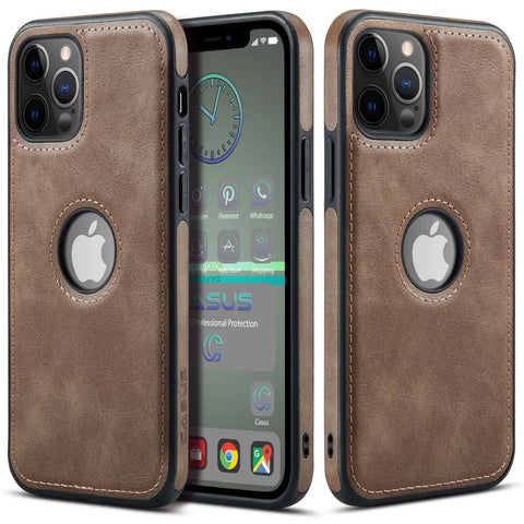 iPhone 12 Pro Max Case Logo View Leather Slim Luxury Classic Cover