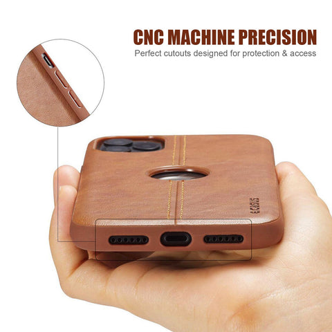 iPhone 12 Pro Max Case Logo View Slim Leather Thin Luxury Classic Cover