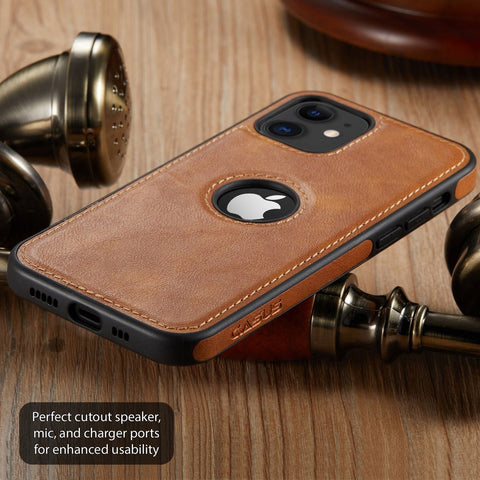 iPhone 12 l iPhone 12 Pro Case Logo View Slim Leather Thin Luxury Classic Cover