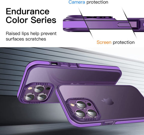 iPhone 14 Plus Frosted Matte Case Shockproof TPU Frame Cover