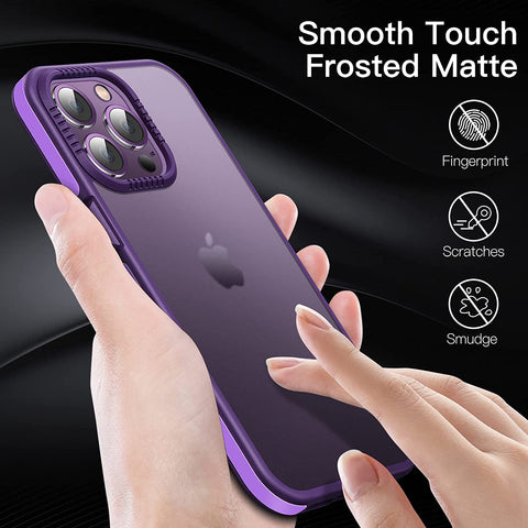 iPhone 14 Pro Max Frosted Matte Case Shockproof TPU Frame Cover