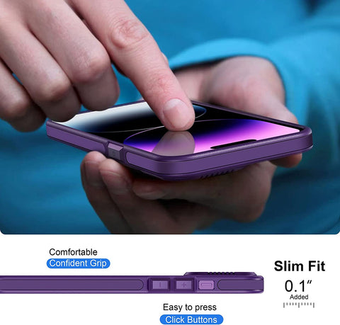 iPhone 14 Pro Frosted Matte Case Shockproof TPU Frame Cover