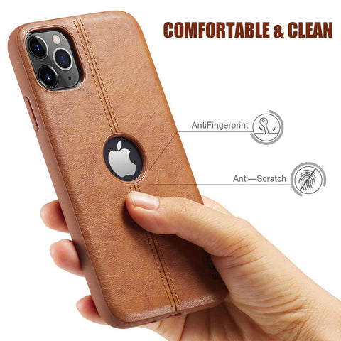 iPhone 11 Case Logo View Slim Leather Thin Luxury Classic Cover