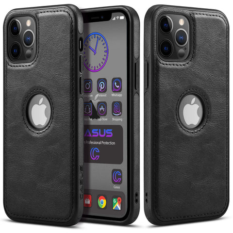iPhone 12 Pro Max Case Logo View Leather Slim Luxury Classic Cover