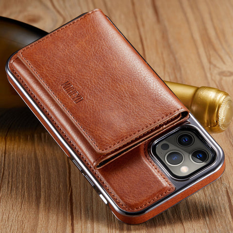 iPhone 12 Pro Max Case MagSafe Compatible Removable Magnetic Wallet Cover