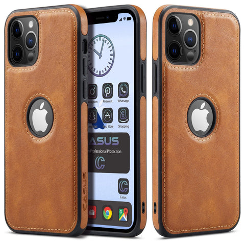 iPhone 12 Pro Max Case Logo View Slim Leather Thin Luxury Classic Cover