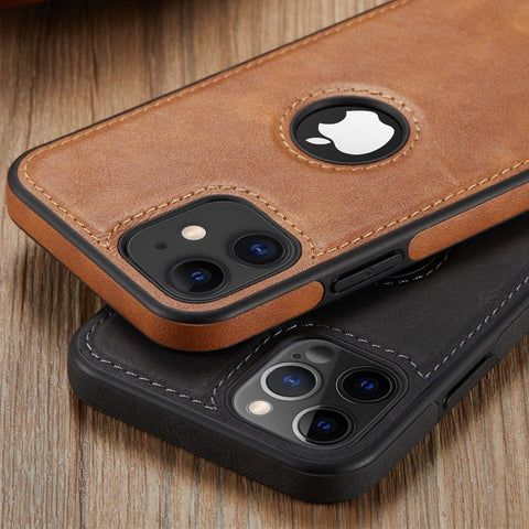 iPhone 12 l iPhone 12 Pro Case Logo View Slim Leather Thin Luxury Classic Cover