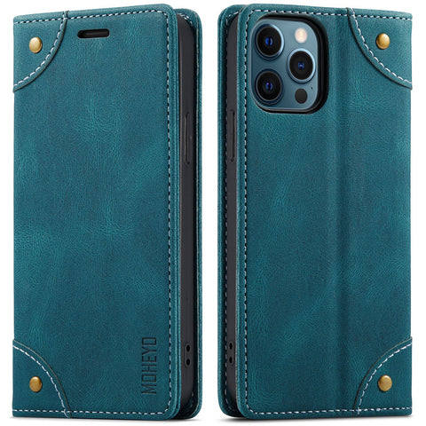 iPhone 12 Pro Max Case Leather Wallet Soft Suede Shockproof Cover